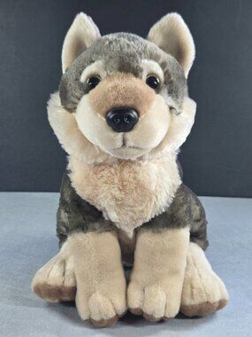 Wild Republic 12" Seated Gray Wolf Cub Stuffed Animal